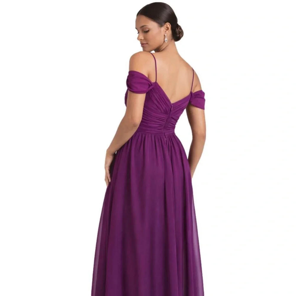 RALPH LAUREN Violet Maxi Dress w Criss Cross Draping Sheer Sleeves & Straps NWT
